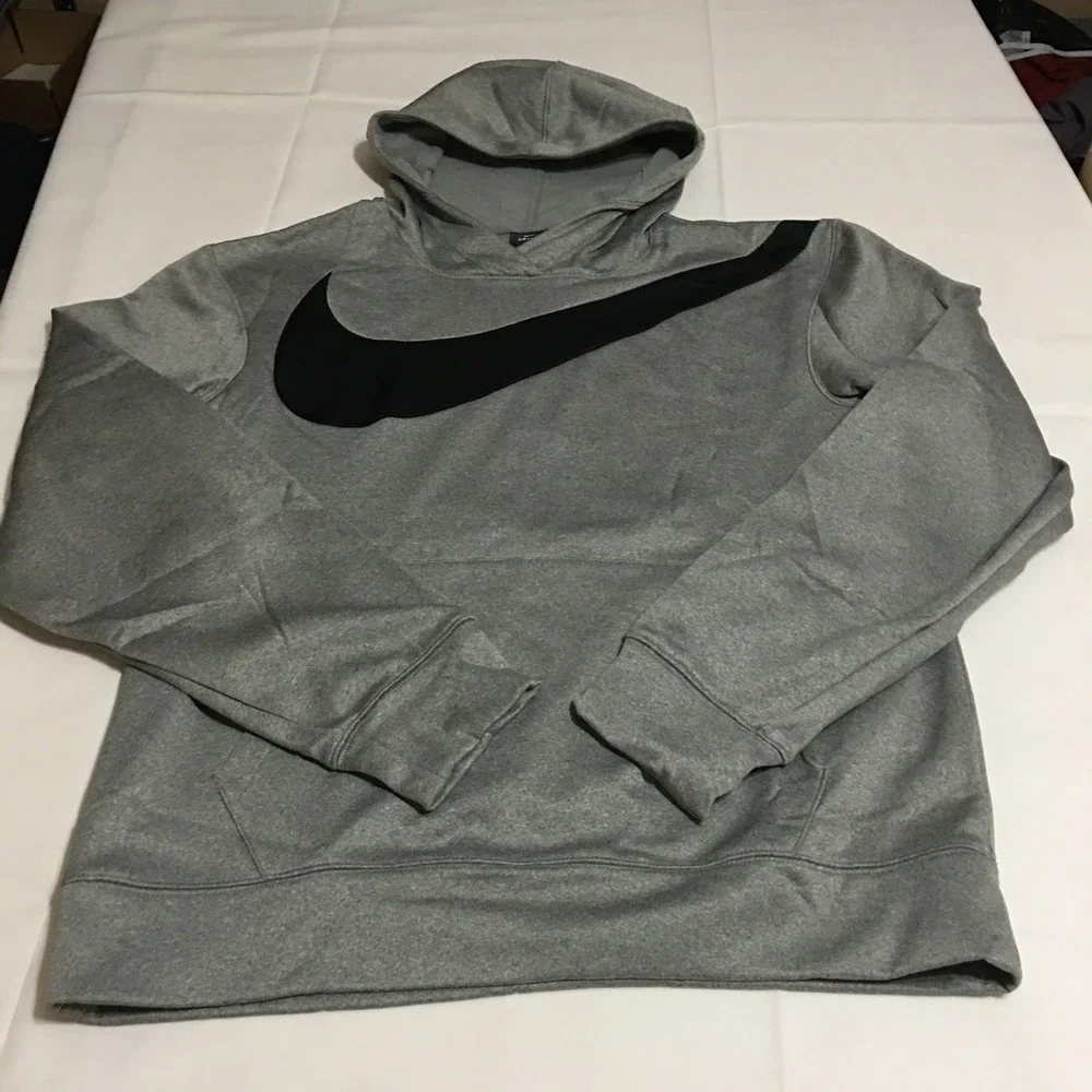 Nike Therma Men's Small Basketball Pullover Hoodie Sweatshirt Gray Dri Fit